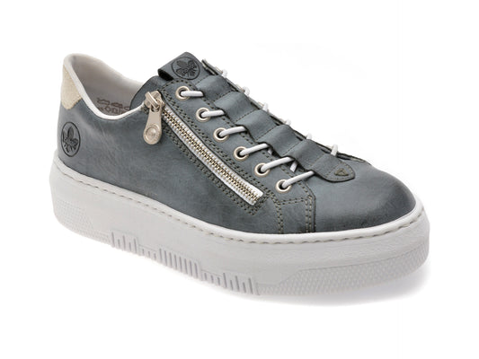 Pantofi sport RIEKER bleumarin, M1953, din piele ecologica