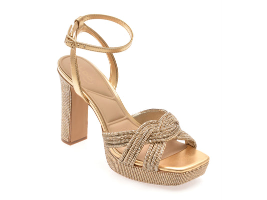 Sandale elegante ALDO aurii, SHIMMA 711, din piele ecologica