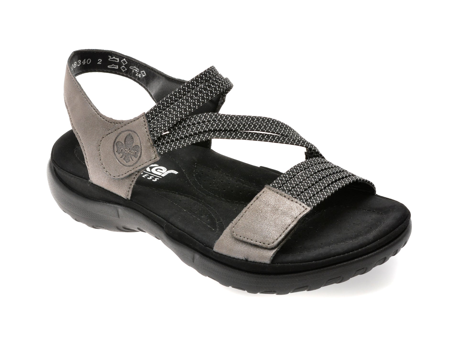 Sandale RIEKER gri, 64870, din piele ecologica