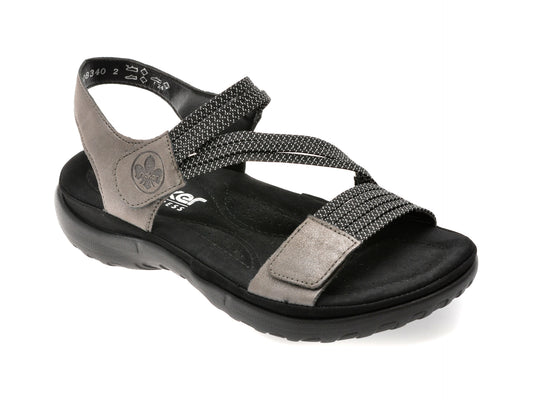 Sandale RIEKER gri, 64870, din piele ecologica
