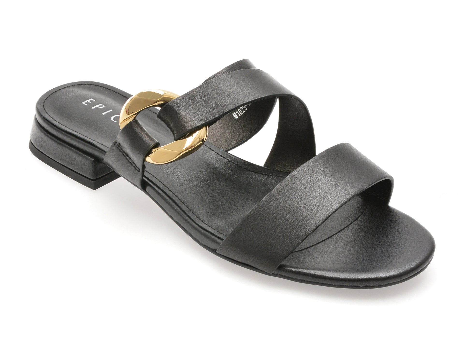 Papuci EPICA negri, M1029, din piele naturala