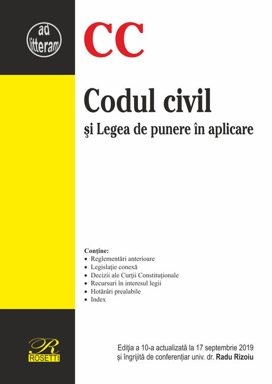 Codul civil şi Legea de punere în aplicare - Radu Rizoiu