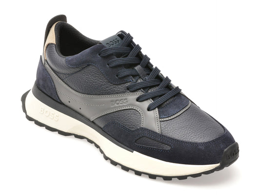 Pantofi sport BOSS albastri, 8782, din piele naturala