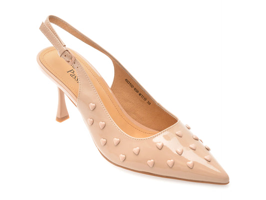 Pantofi eleganti FLAVIA PASSINI bej, 4H3132, din piele naturala lacuita