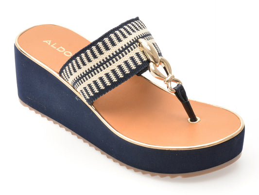 Papuci ALDO albastri, PENELOPY 961, din material textil