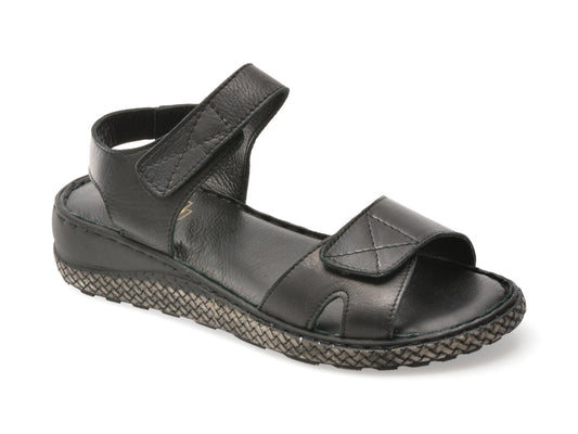 Sandale GOTSI negre, EV2879, din piele naturala