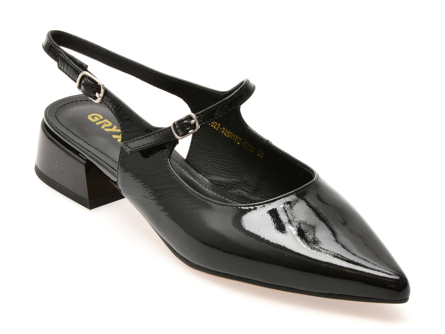 Pantofi GRYXX negri, 32601, din piele naturala lacuita