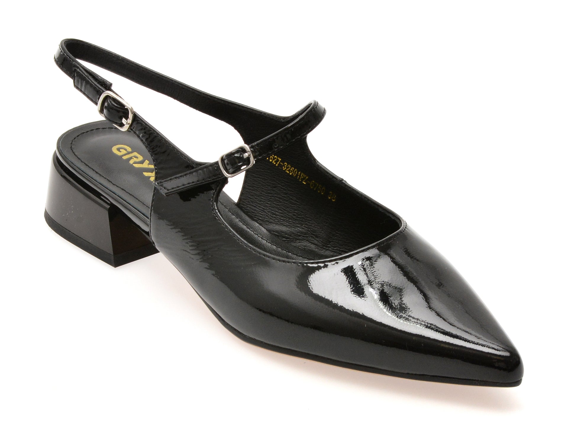 Pantofi GRYXX negri, 32601, din piele naturala lacuita