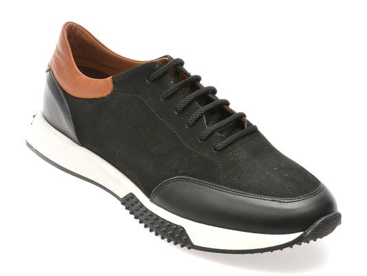 Pantofi sport OTTER negri, 3194, din nabuc