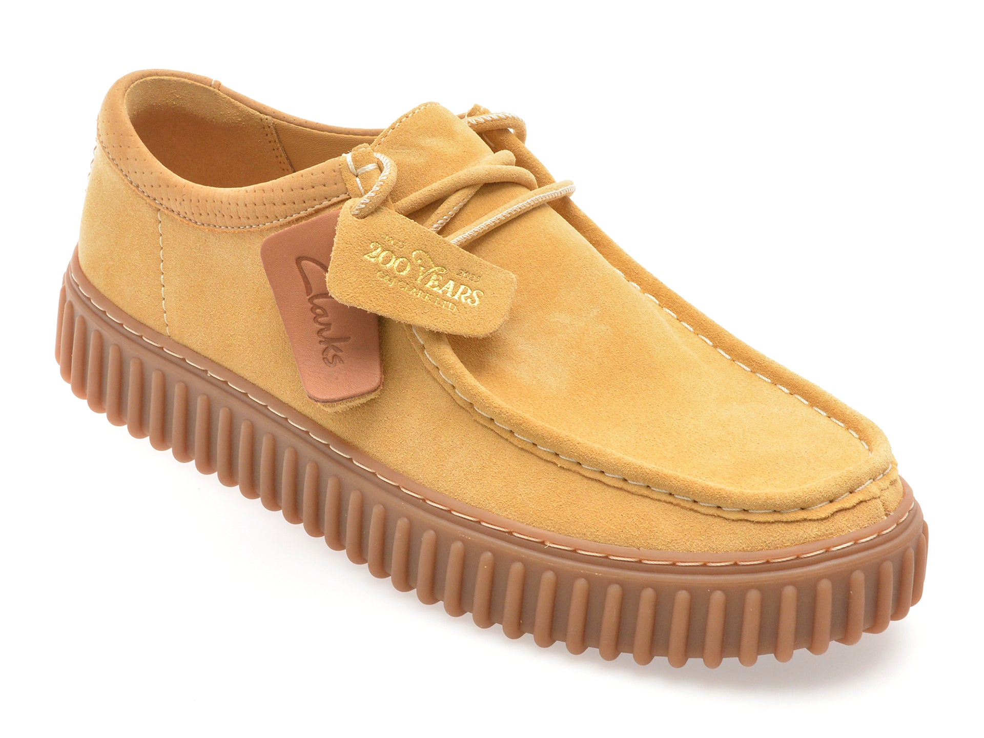 Mocasini CLARKS galbeni, TORHILL LO, din piele intoarsa