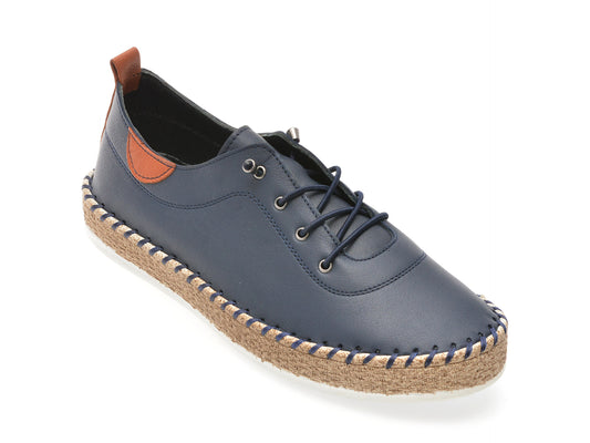 Pantofi EVIDA bleumarin, EVHT301, din piele naturala