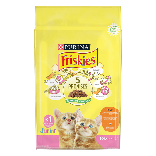 Friskies Pisica Junior cu Pui, Lapte si Legume, 10 kg