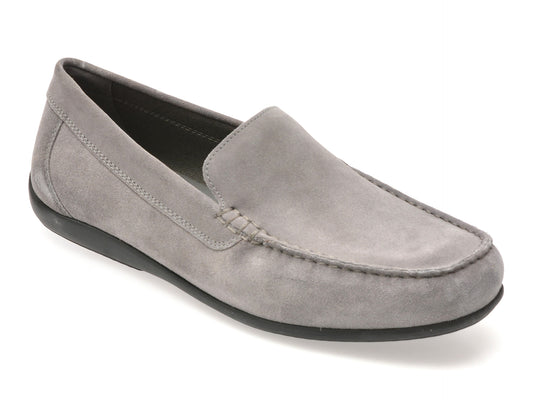 Mocasini GEOX gri, U450WB, din piele intoarsa