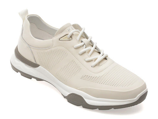 Pantofi sport EPICA albi, 37391, din piele naturala