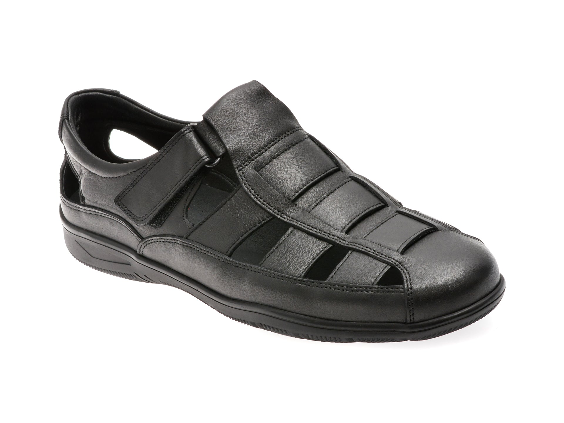 Sandale OTTER negre, A18, din piele naturala