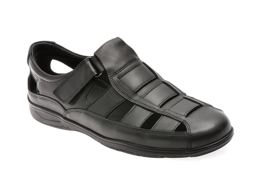 Sandale OTTER negre, A18, din piele naturala