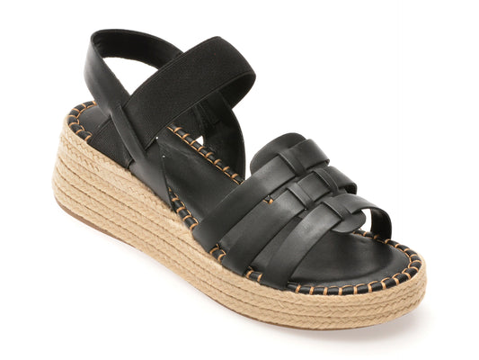 Sandale FLAVIA PASSINI negre, 366411, din piele naturala