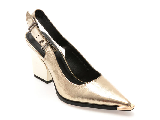Pantofi eleganti EPICA aurii, M1008, din piele naturala