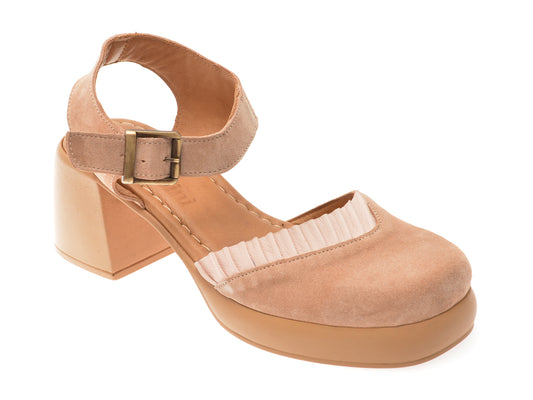 Pantofi GRYXX nude, 4245, din piele intoarsa