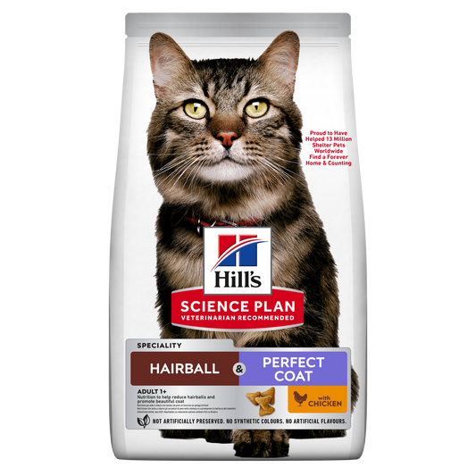 Hill's Science Plan Feline Hairball and Perfect Coat, Chicken, 3 kg