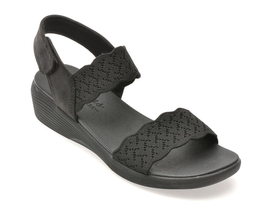 Sandale SKECHERS negre, ARYA, din material textil