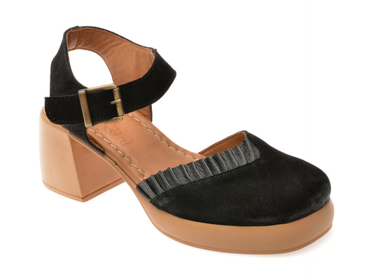 Pantofi GRYXX negri, 4245, din piele intoarsa