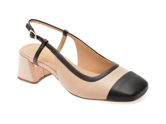 Pantofi CLARKS bej, NYTA 45 SLING, din piele naturala