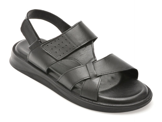 Sandale OTTER negre, 3050, din piele naturala