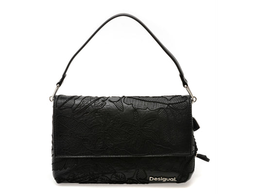 Geanta DESIGUAL neagra, SAXPBO, din piele ecologica