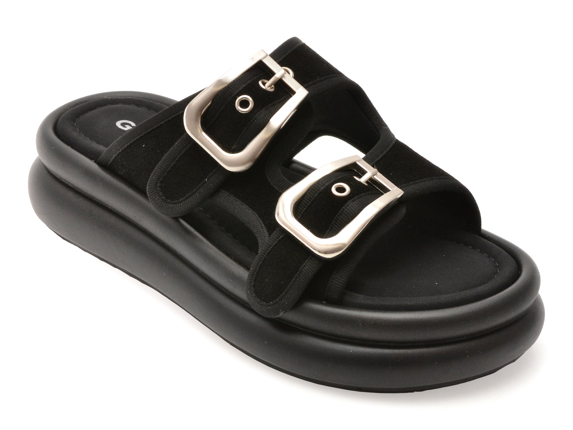 Papuci GRYXX negri, Y24L08, din piele intoarsa