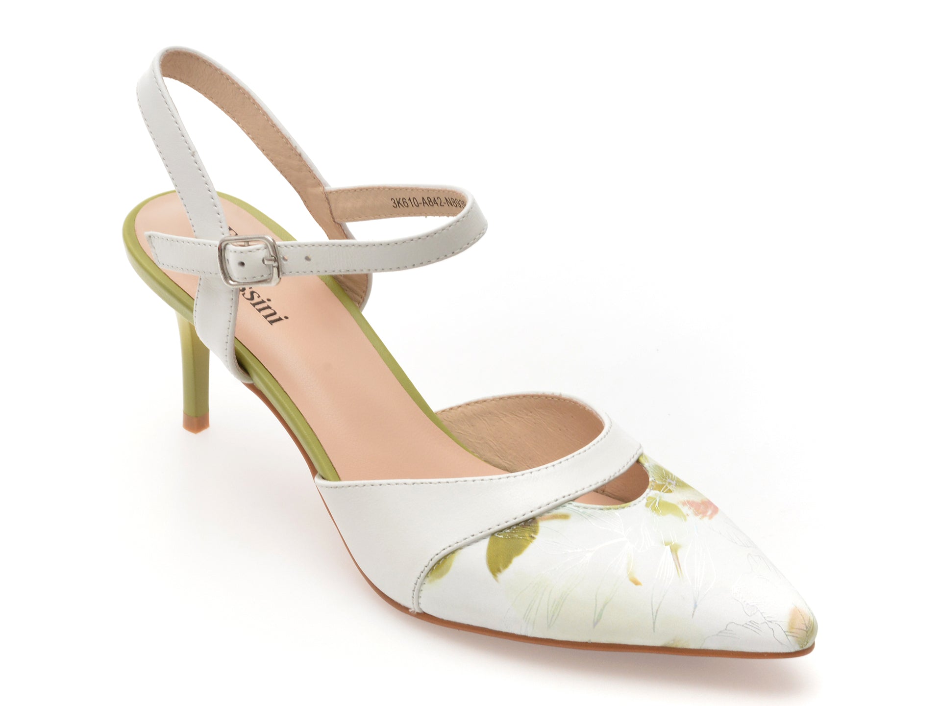 Pantofi eleganti FLAVIA PASSINI albi, 3K610, din piele naturala