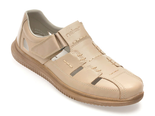 Pantofi RIEKER bej, 10453, din piele naturala
