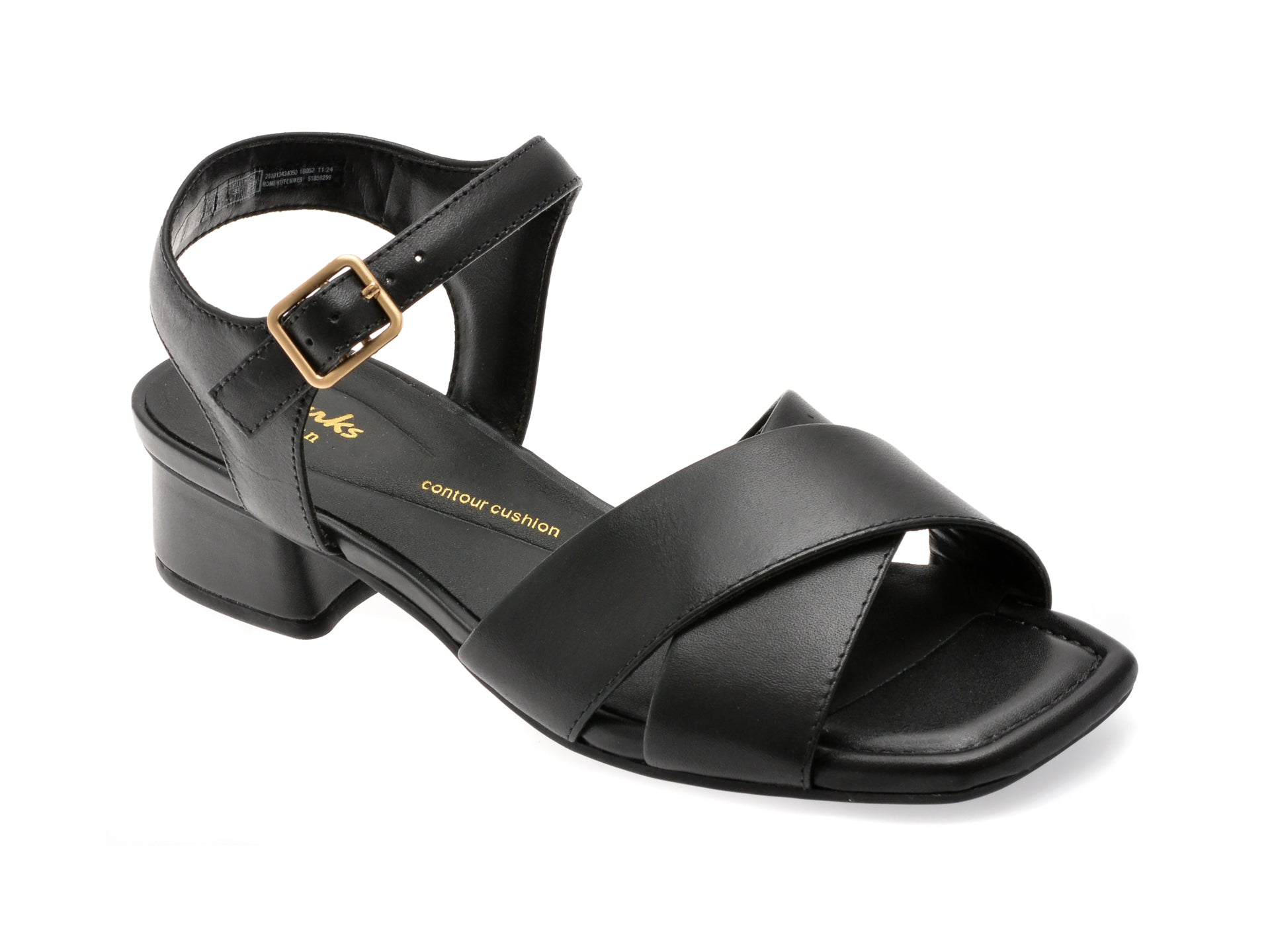 Sandale CLARKS negre, SERINA 35 CROSS, din piele naturala