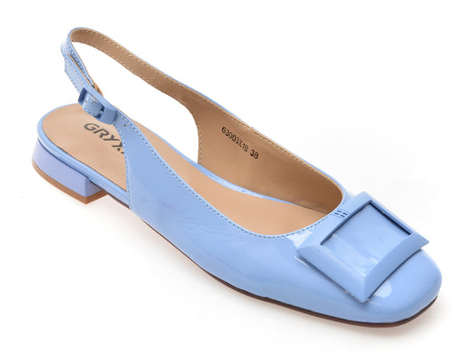 Pantofi GRYXX albastri, 63003, din piele naturala lacuita