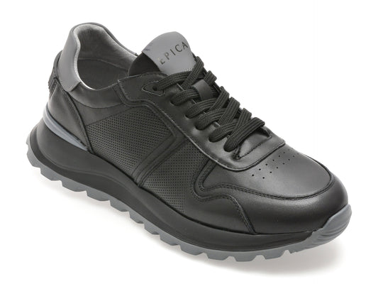 Pantofi sport EPICA negri, 5739, din piele naturala