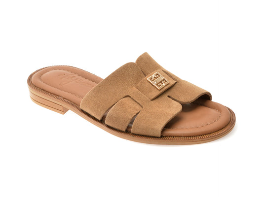 Papuci MOLLY BESSA gri, 5002401, din piele intoarsa