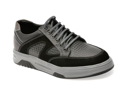 Pantofi sport OTTER negri, 1374, din piele naturala