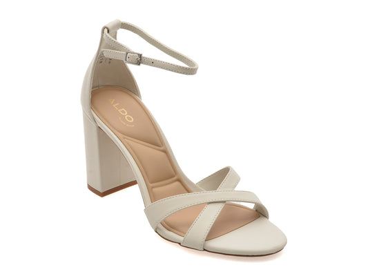 Sandale elegante ALDO albe, MELODIE 121, din piele naturala