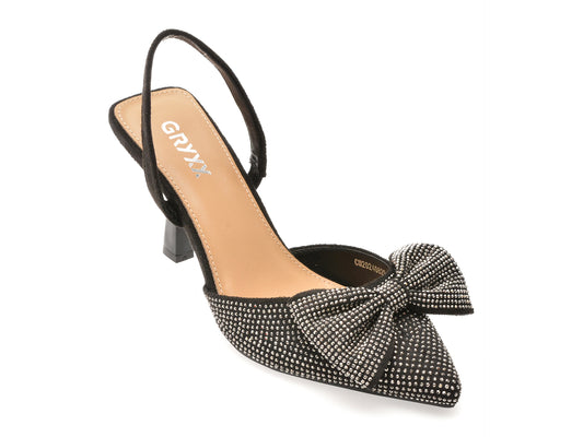 Pantofi eleganti GRYXX negri, 82944, din piele ecologica