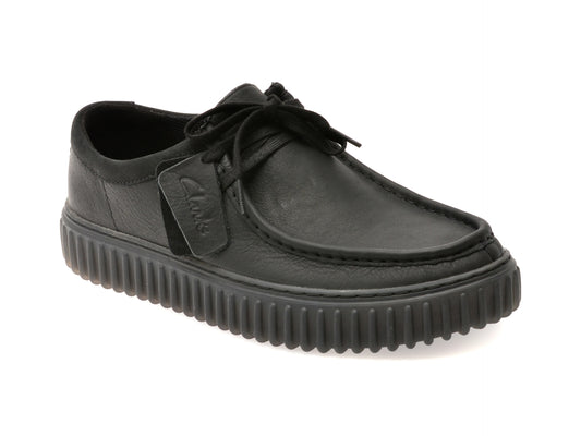 Mocasini CLARKS negri, TORHLO, din piele naturala
