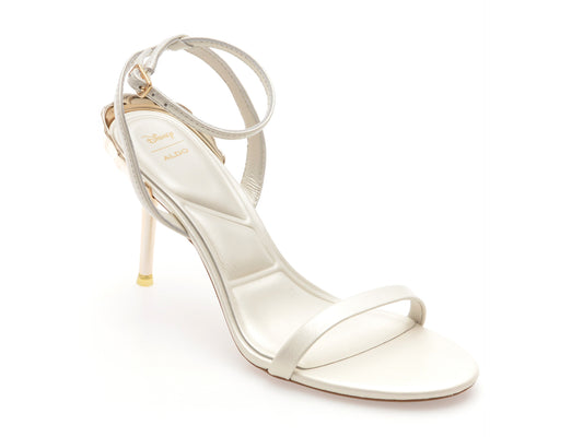 Sandale elegante ALDO albe, ARIELHEEL 100, din piele naturala lacuita