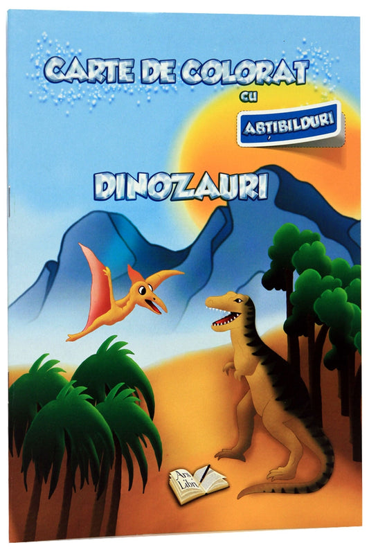 Carte de colorat cu abtibilduri - Dinozauri 