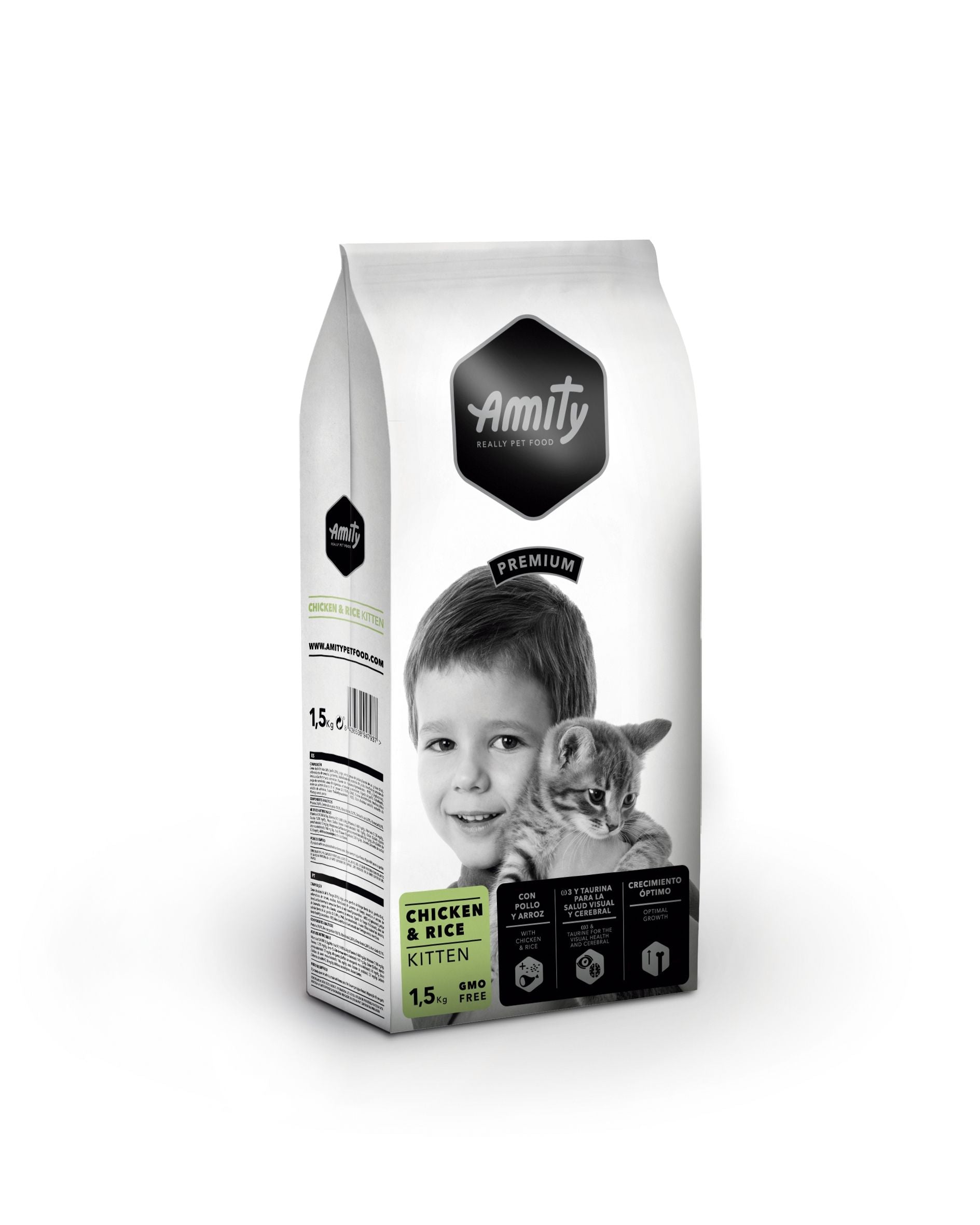 Hrana Uscata Pisici, Amity Premium Kitten, Pui si Orez, 1.5 kg