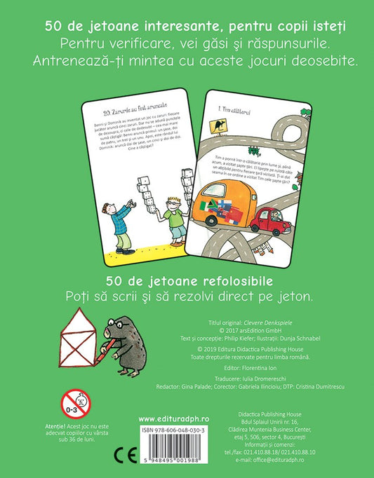 Jocuri de inteligenta - 50 de jetoane- Philip Kiefer