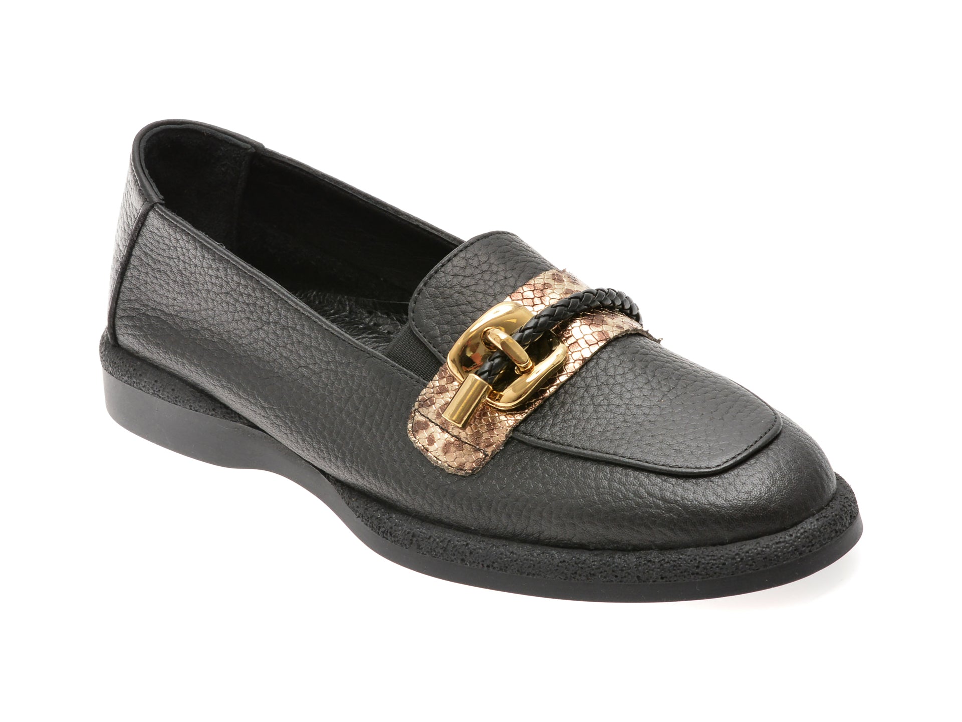 Mocasini EPICA negri, 523474, din piele naturala