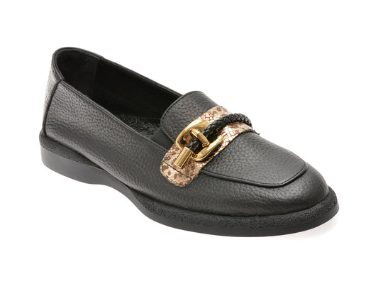 Mocasini EPICA negri, 523474, din piele naturala
