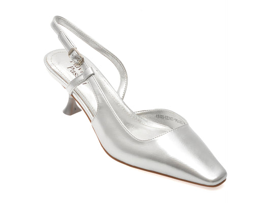 Pantofi eleganti FLAVIA PASSINI argintii, 4A409, din piele naturala