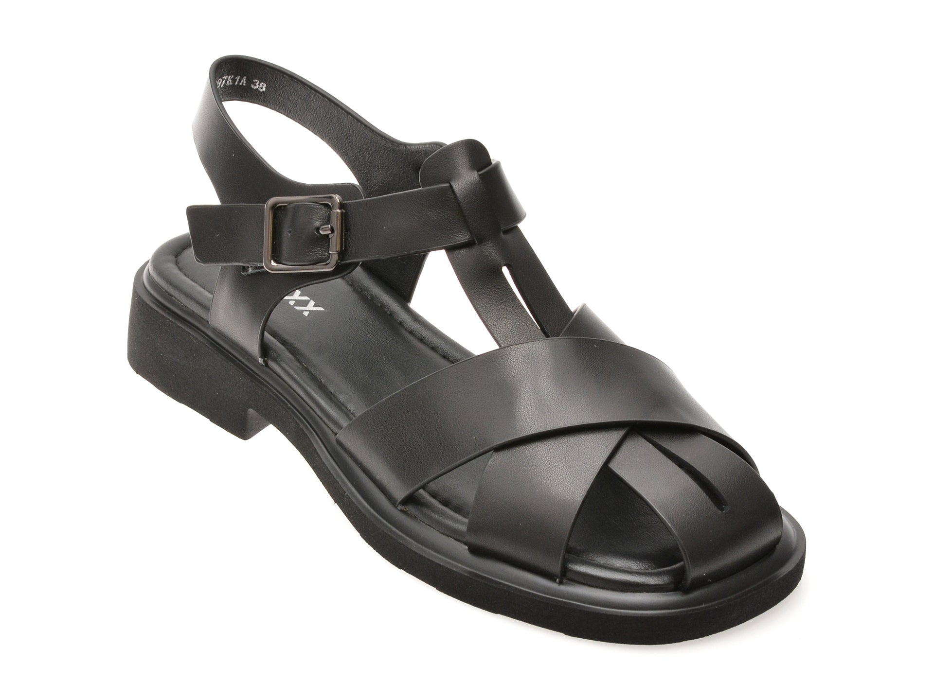 Sandale GRYXX negre, 18297, din piele naturala