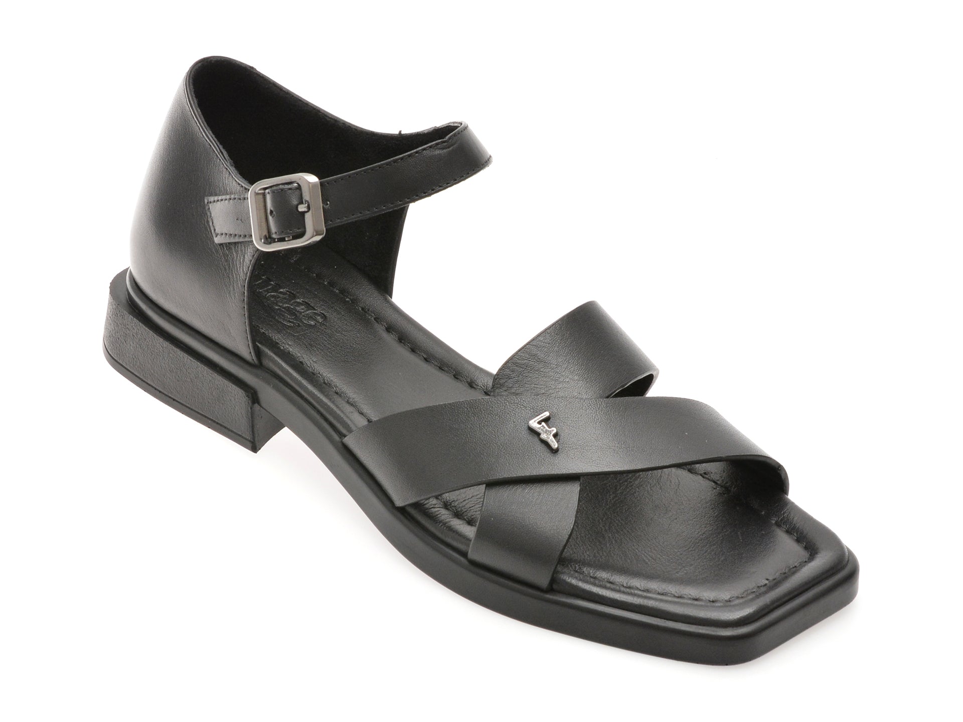 Sandale IMAGE negre, 1766093, din piele naturala