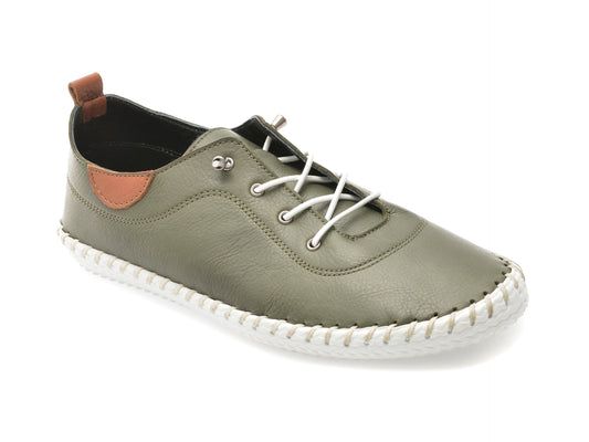 Pantofi SHOOZY verzi, EV30106, din piele naturala